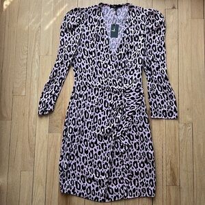 Maje silk leopard dress. NWT